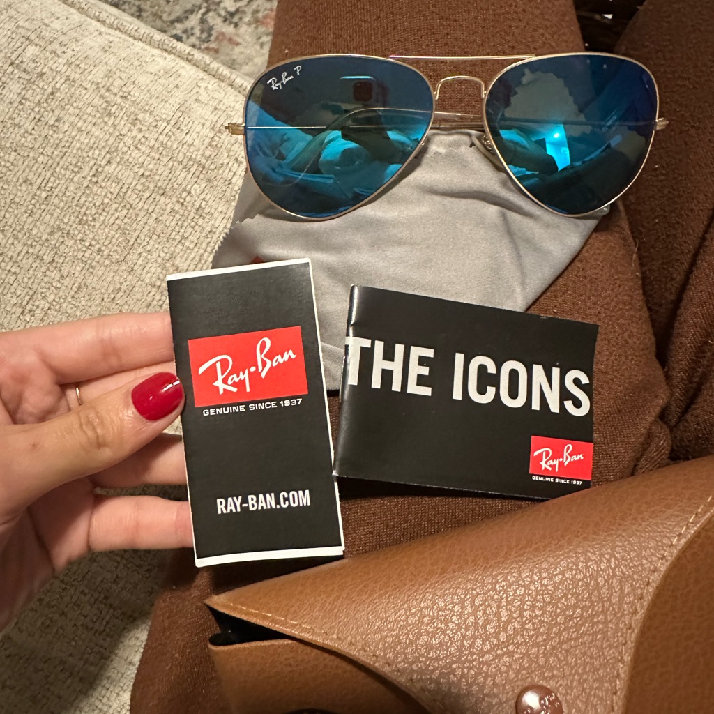 RayBan Blue Mirrored Aviator Sunglasses